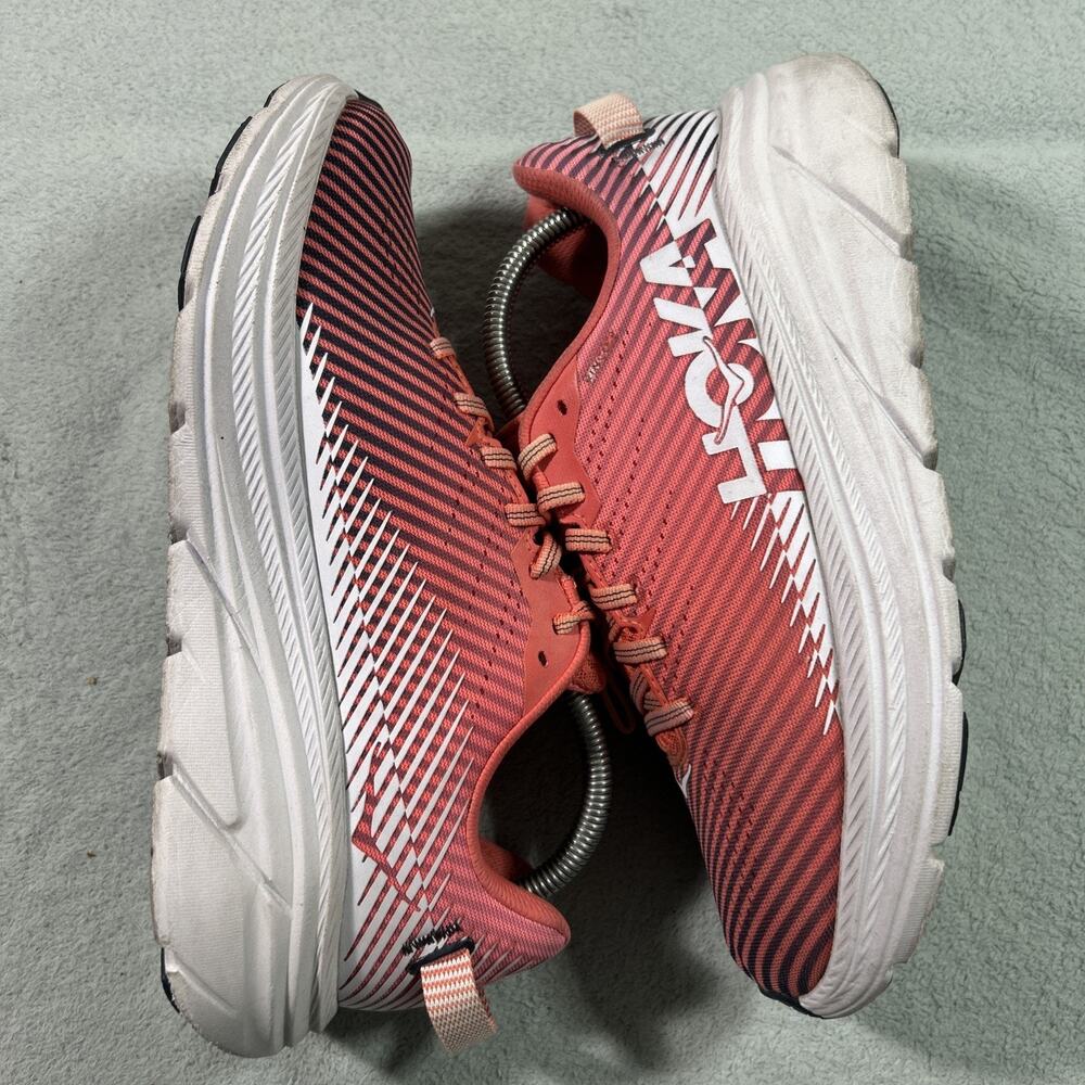 HOKA Rincon 2 Shoes Womens 9 Running Sneaker Red Pink Trail Hiking 1110515
